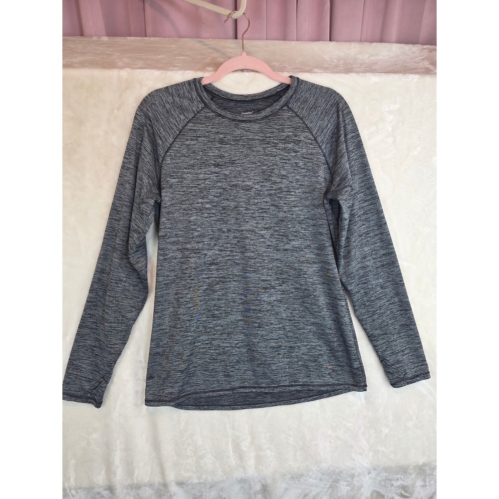 ClimateRight by Cuddl Duds Womens Large Black Grey Space‎ Dye Base Layer Top L/G
